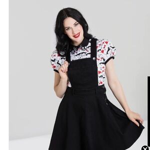 Hell Bunny Black and White Dress with Red Accents